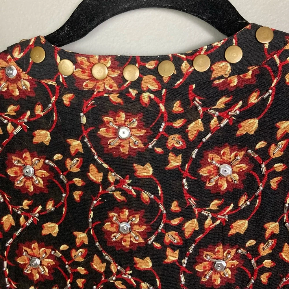 NEW Free People Malia Embellished Babydoll Jacket Top Blouse Extra‎ Small 💖